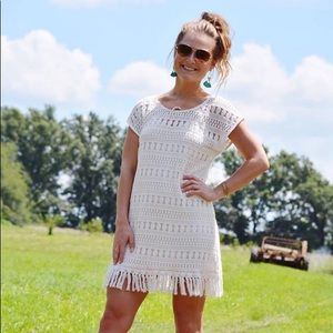 Stella & Dot Lace/Fringe Tunic